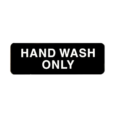 Winco SGN-303 Hand Wash Only Sign, 9" x 3"