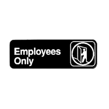 Winco SGN-305 "Employees Only" Sign, 9" x 3"
