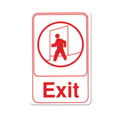 Winco SGN-681W Exit Sign, Red & White Plastic 6" x 9"