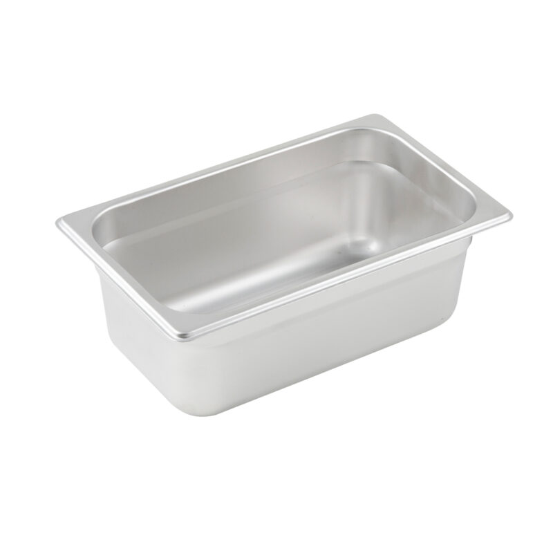 Winco SPJL-404 1/4 Size Anti-Jam Steam Table Pan, 4" Deep