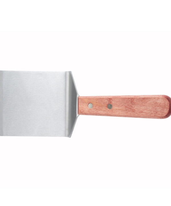 Winco TN46 Steak/Burger Turner, Offset Wooden Handle