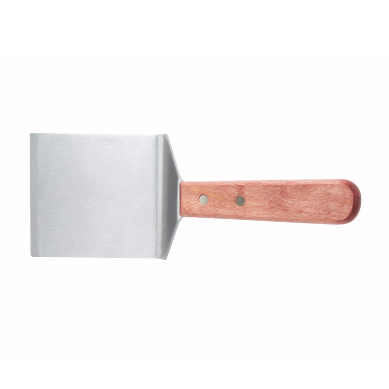 Winco TN46 Steak/Burger Turner, Offset Wooden Handle