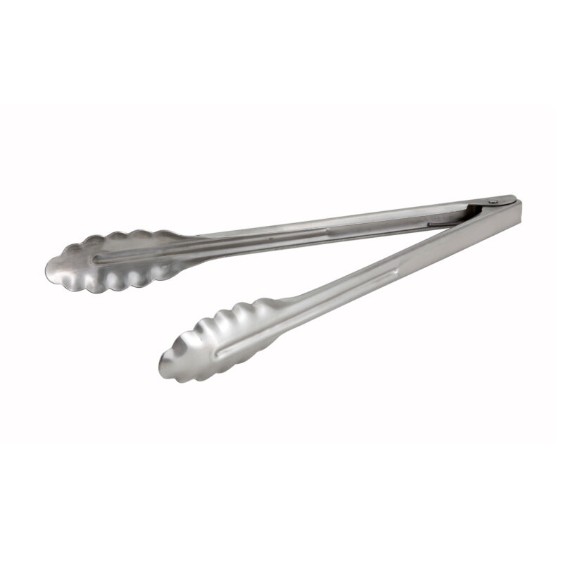Winco UT-12HT Stainless Steel Scalloped-Edge Extra-Heavyweight Utility Tongs ( 12" )