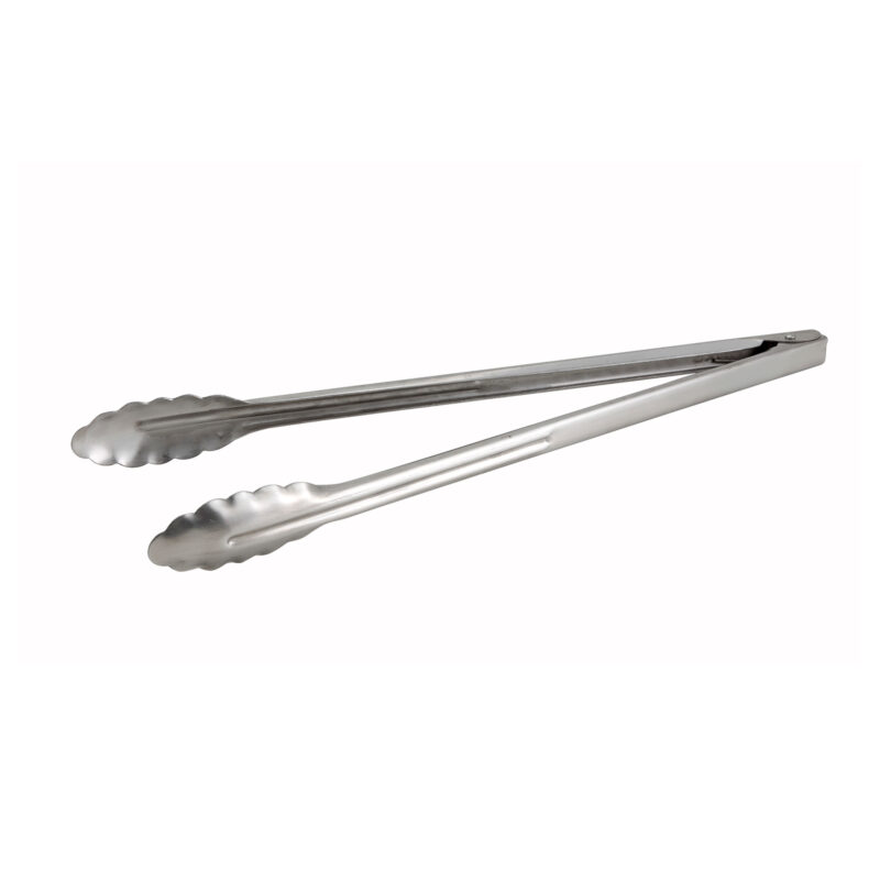 Winco UT-16HT Stainless Steel Scalloped-Edge Extra-Heavyweight Utility Tongs ( 16" )