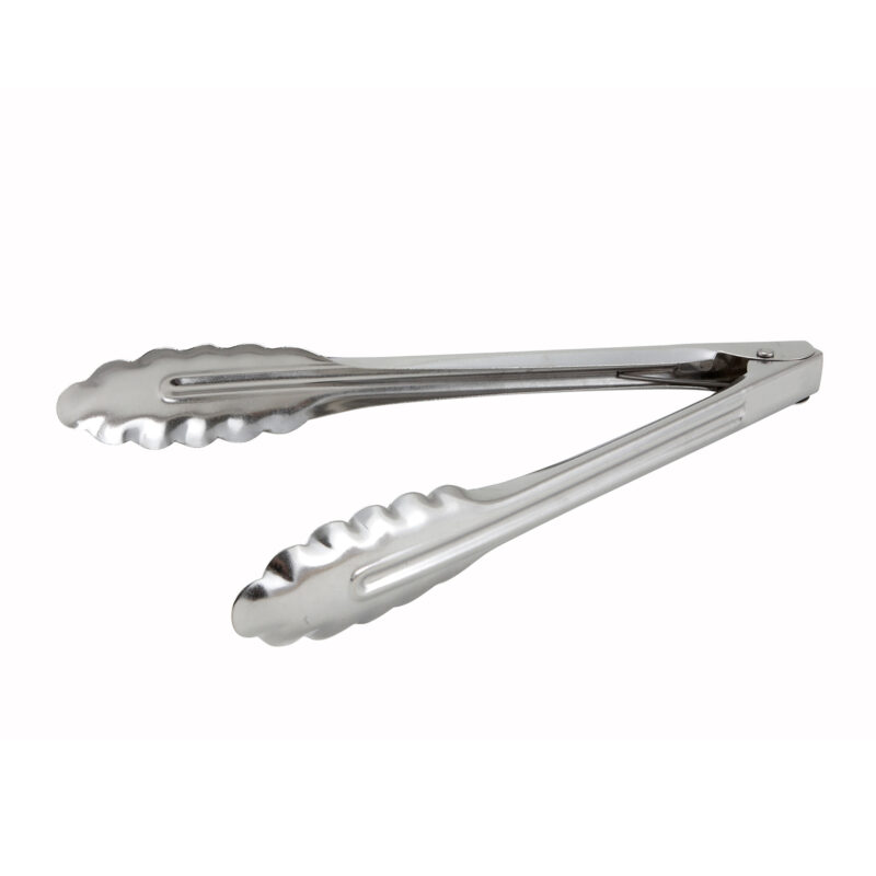 Winco UT-9LT Stainless Steel Scalloped-Edge Utility Tongs ( 9" )