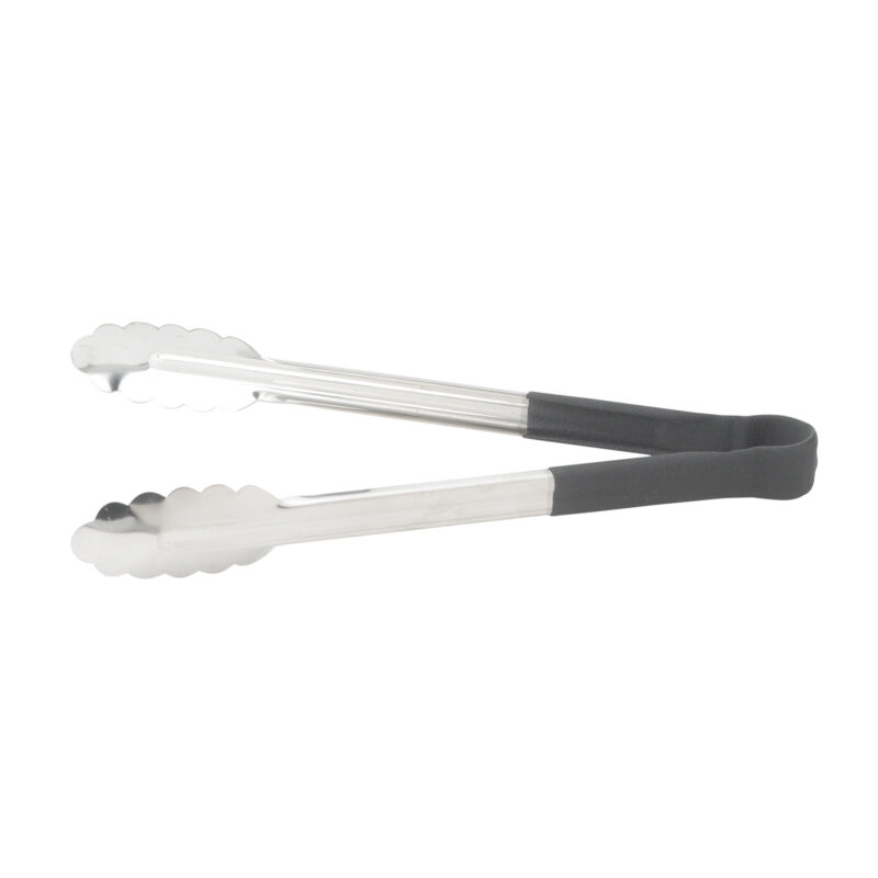 Winco UTPH-12K Stainless Steel Non-Slip Utility Tongs w/ Black Polypropylene Handle ( 12" )