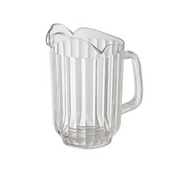 Winco WPC-60 60 oz clear polycarbonate water pitcher, single spout, side view
