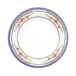 Thunder Group 1009AR round melamine plate in Rose floral pattern, top view