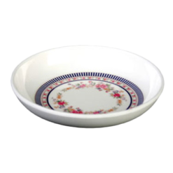 Thunder Group 1101AR round melamine sauce dish in Rose pattern, top view
