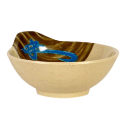 Thunder Group 3501J Wei melamine sauce bowl in beige, top angled view