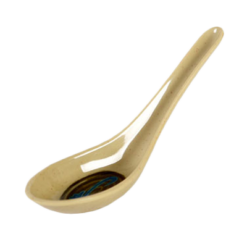 Thunder Group 7003J Wei melamine won ton soup spoon in yellow, top view