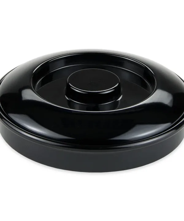 GET TS-800-BK Viva Mexico round tortilla server with lid in black melamine, top view