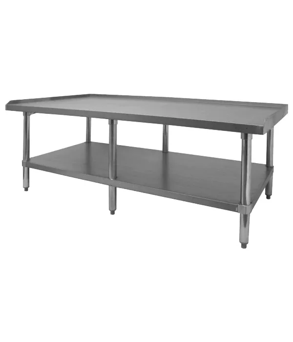 GSW ES-S3072 stainless steel equipment stand in brushed stainless, front view with galvanized undershelf