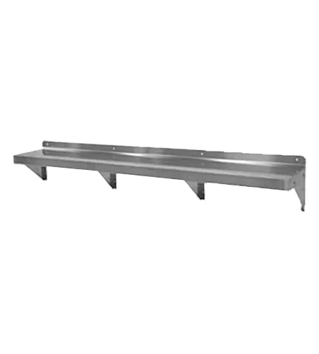 GSW WS-W1260 wall-mounted stainless steel shelf in polished finish, front view