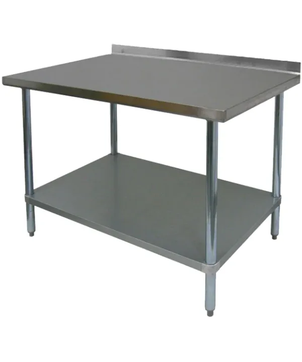 GSW WT-EB2460 stainless steel work table in brushed stainless finish, front view