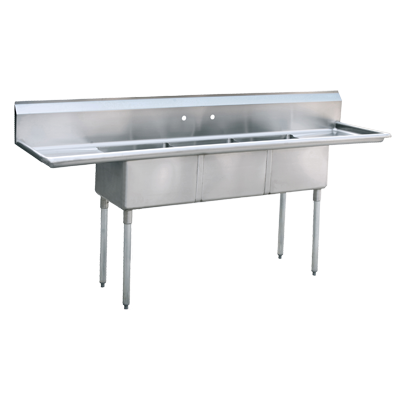 Atosa MRSB-3-D 120" 3-Compartment Bakery Sheet Pan Sink