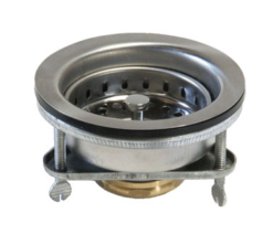 GSW AA-137 easy-connect sink strainer basket in stainless steel with brass nut, product view