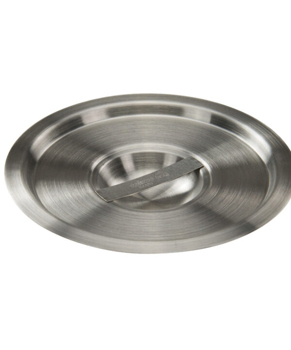 Winco BAMC-3.5 bain marie cover in mirror-finish stainless steel, top view