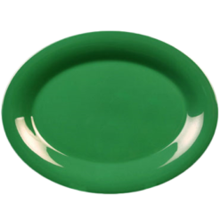 Thunder Group CR212GR oval melamine platter in green, top view