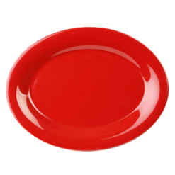 Thunder Group CR212PR oval platter in pure red melamine, top view