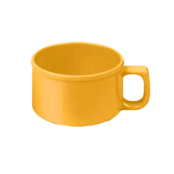 Thunder Group CR9016YW yellow melamine soup mug with C-handle, front view