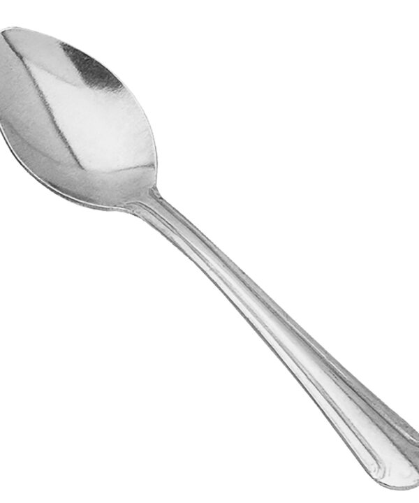Thunder Group SLDO001 Domilion sugar spoon in 18/0 stainless steel, bright mirror finish, side view