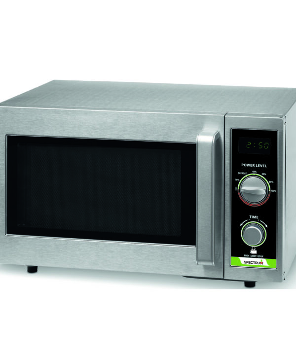 Winco EMW-1000SD commercial microwave in stainless steel, front view
