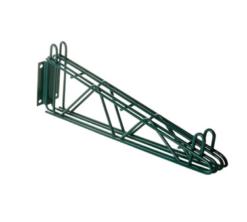 GSW WSE-24BD double wall bracket for wire shelving in green epoxy, front view