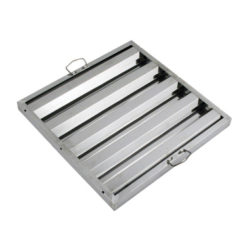 Winco HFS-2016 stainless steel hood baffle filter in silver finish, front view