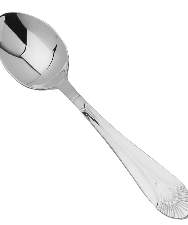 Thunder Group SLEL210 Elizabeth European table spoon in mirror-polished 18/10 stainless steel, profile view