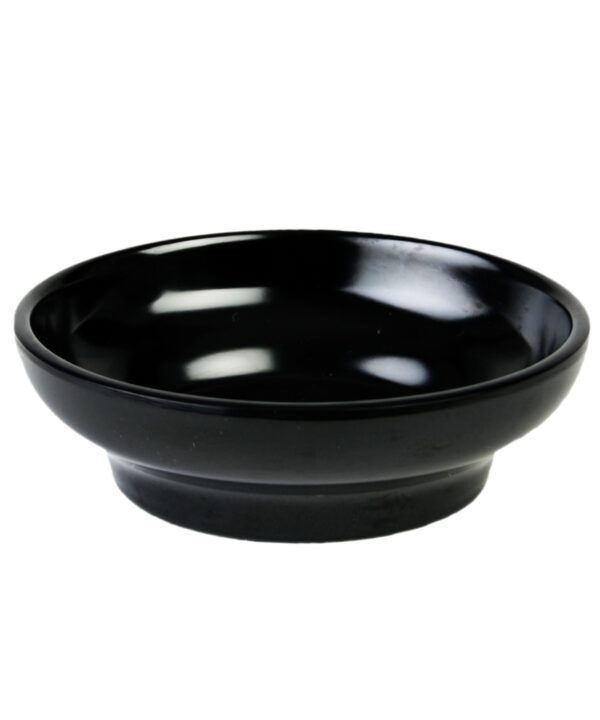 Thunder Group ML351BL1 melamine salsa bowl in black, round 4.5 oz, top view