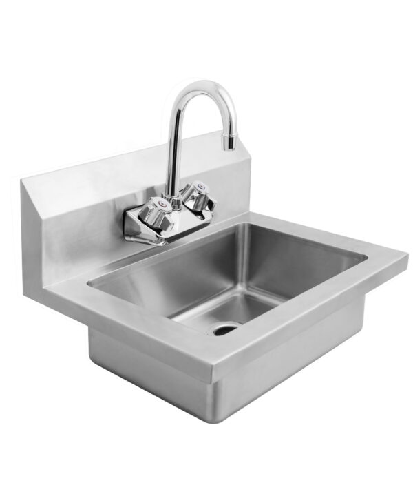 Atosa MRS-HS-18SP stainless steel side splash guard pair for 18 inch hand sink, front view