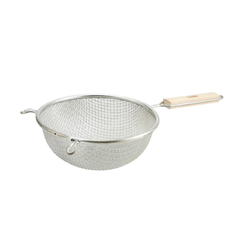 Winco MST-8D Stainless Steel Medium Double Mesh Strainer - ( 8" dia. )