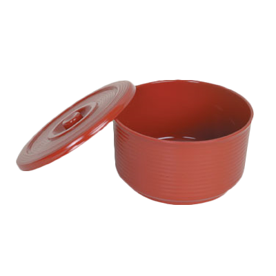 Thunder Group P-222 72 oz Rice Bowl with Cover, Red Melamine