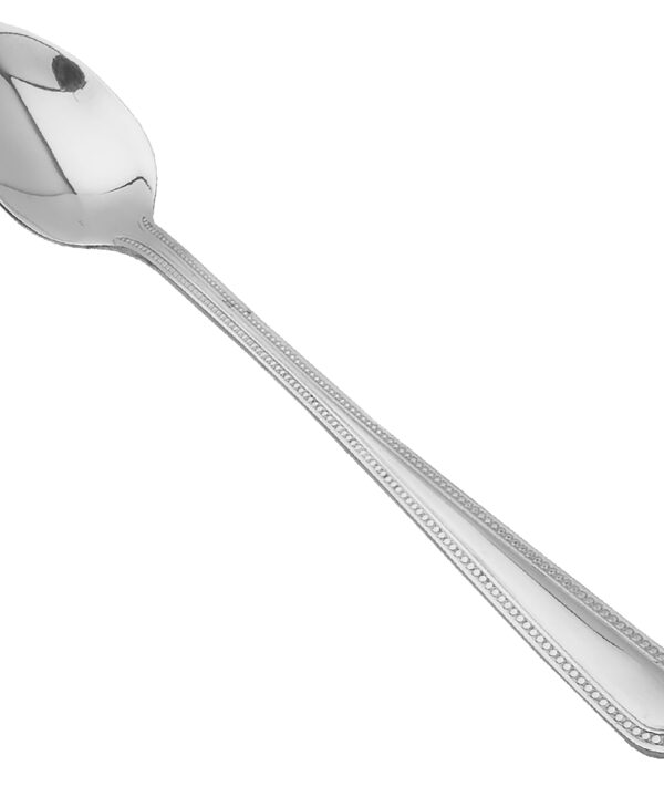Thunder Group SLNP005 Pearl iced tea spoon in mirror-polish 18/0 stainless steel, full view