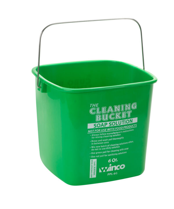 Square Cleaning Bucket | Winco PPL-6G | RHQ Supplies
