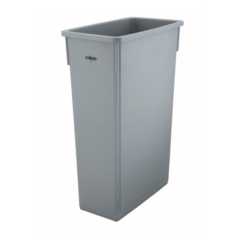 Winco PTC-23SG Gray Wall Hugger Slender Trash Can ( 23 Gallon )