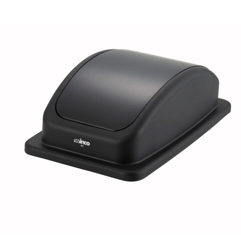 Winco PTCL-23K Black Plastic Trash Can Cover for 23 Gallon Container