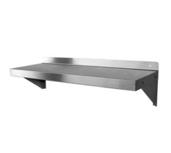 GSW WS-W1436 stainless steel wall-mounted shelf in polished finish, front view