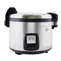 Thunder Group SEJ3201 30-cup electric rice cooker in stainless steel, front view