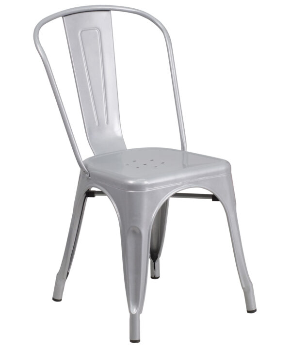 Stacking Side Chair | Flash Furniture CH-31230-SIL-GG | RHQ Supplies