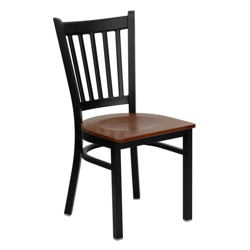 Flash Furniture XU-DG-6Q2B-VRT-CHYW-GG Restaurant Chair w/ Vertical Slat Back & Cherry Finish Wood Seat