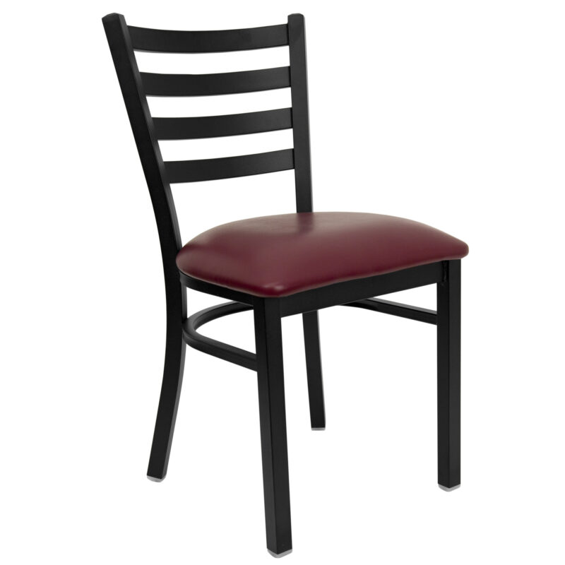 Flash Furniture XU-DG694BLAD-BURV-GG Restaurant Chair w/ Ladder Back & Burgundy Vinyl Seat