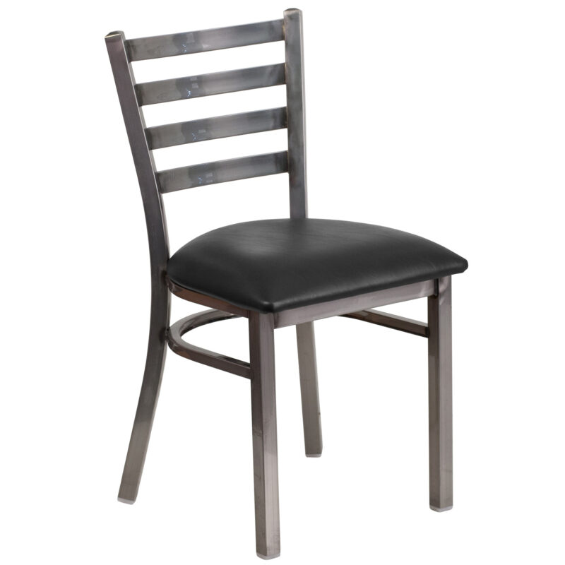 Flash Furniture XU-DG694BLAD-CLR-BLKV-GG Restaurant Chair w/ Ladder Back & Black Vinyl Seat
