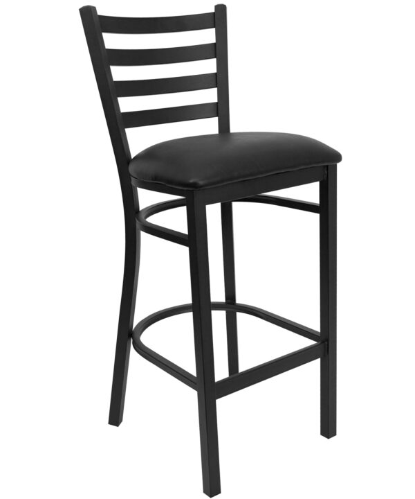 Metal Bar Stool | Flash Furniture XU-DG697BLAD-BAR-BLKV-GG | RHQ Supplies