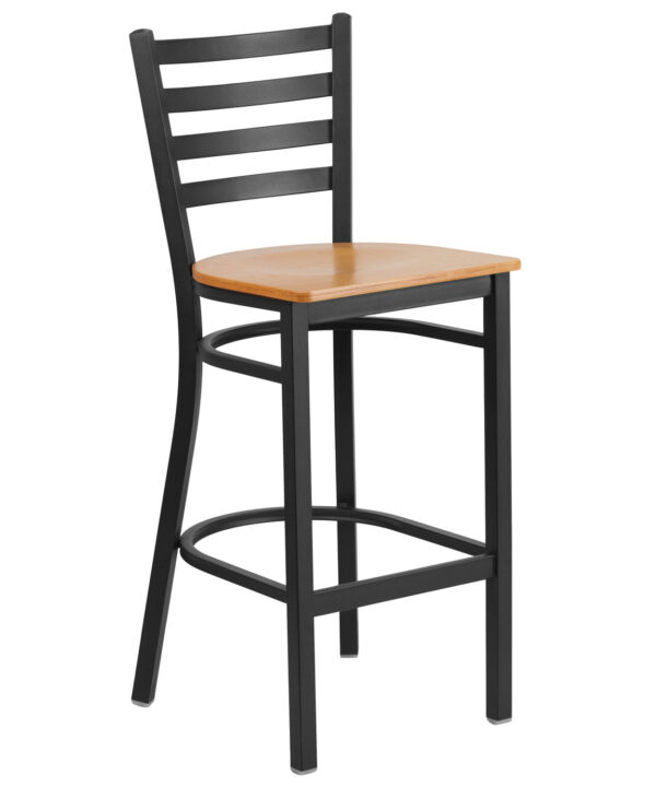 Metal Bar Stool | Flash Furniture XU-DG697BLAD-BAR-NATW-GG | RHQ Supplies