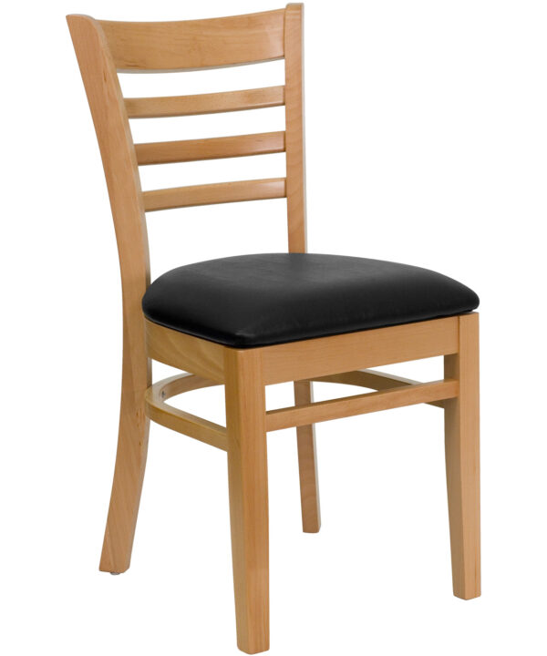 Restaurant Side Chair | Flash Furniture XU-DGW0005LAD-NAT-BLKV-GG | RHQ Supplies