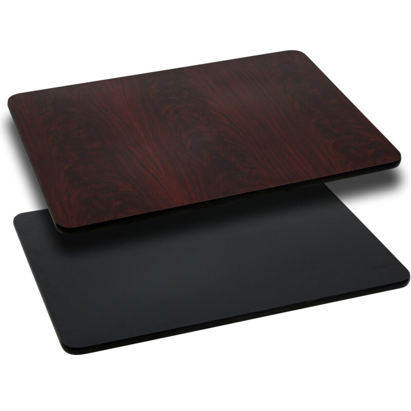 Flash Furniture XU-MBT-3060-GG 30" x 60" Rectangular Table Top with Reversible Black or Mahogany Laminate