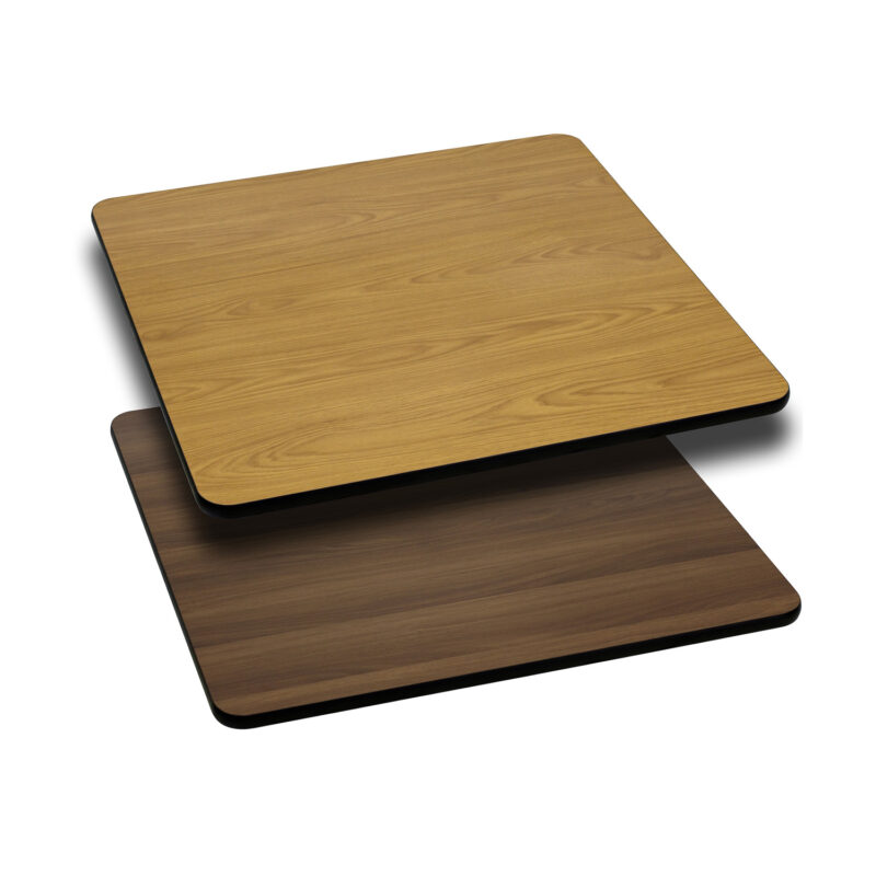 Flash Furniture XU-WNT-2424-GG 24" Square Table Top with Reversible Natural or Walnut Laminate