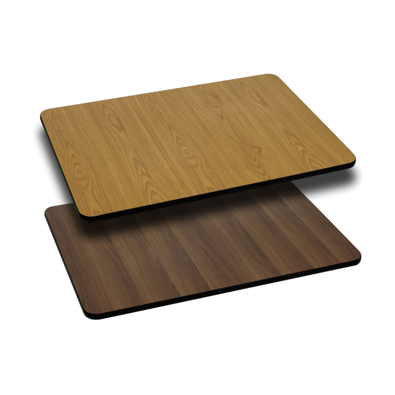 Flash Furniture XU-WNT-3048-GG 30" x 48" Rectangular Table Top with Reversible Natural or Walnut Laminate